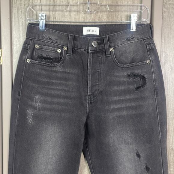NWOT Revolve Pistola Charlie High Rise Straight Crop Leg Distressed Jeans 26 - Picture 3 of 12